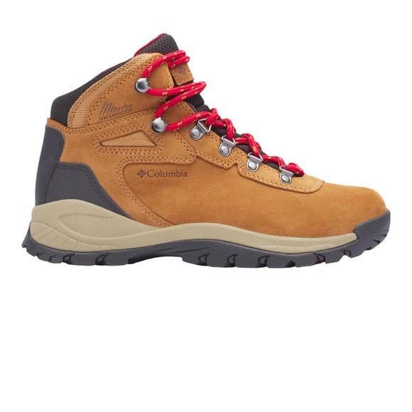 Columbia Women’s Newton Ridge Waterproof Brown and Red Hiking Boots Size 12 - Picture 1 of 9